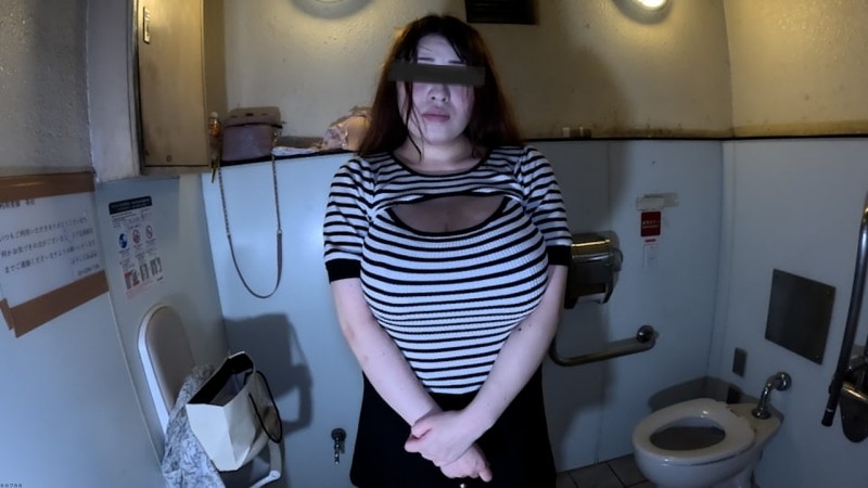 Busty J-cup pregnant woman and hardcore sex in public toilets